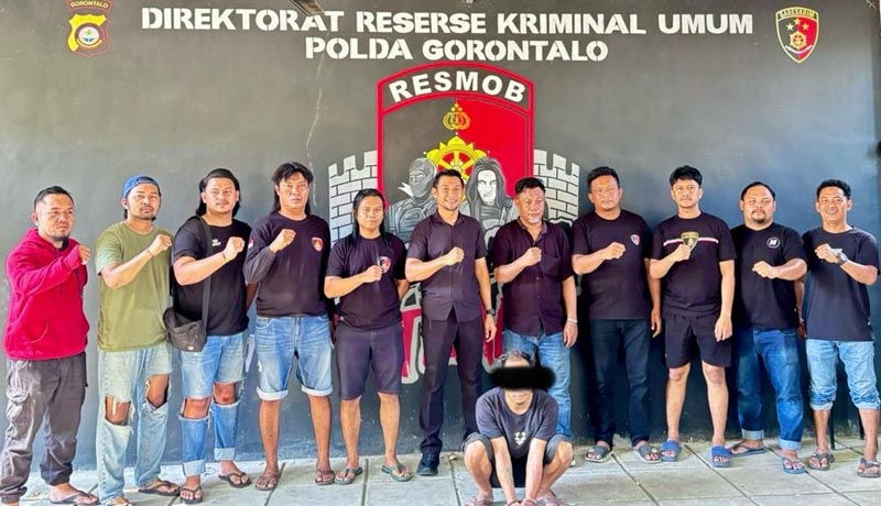 Resmob Otanaha Polda Gorontalo amankan pelaku curanmor antarprovinsi. (foto.istimewa)