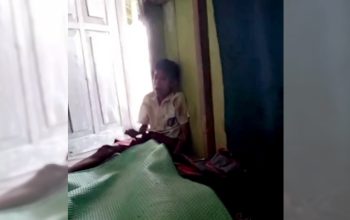 Galang Rawadang saat histeris di depan ayahanya. (foto tangkap layar video)