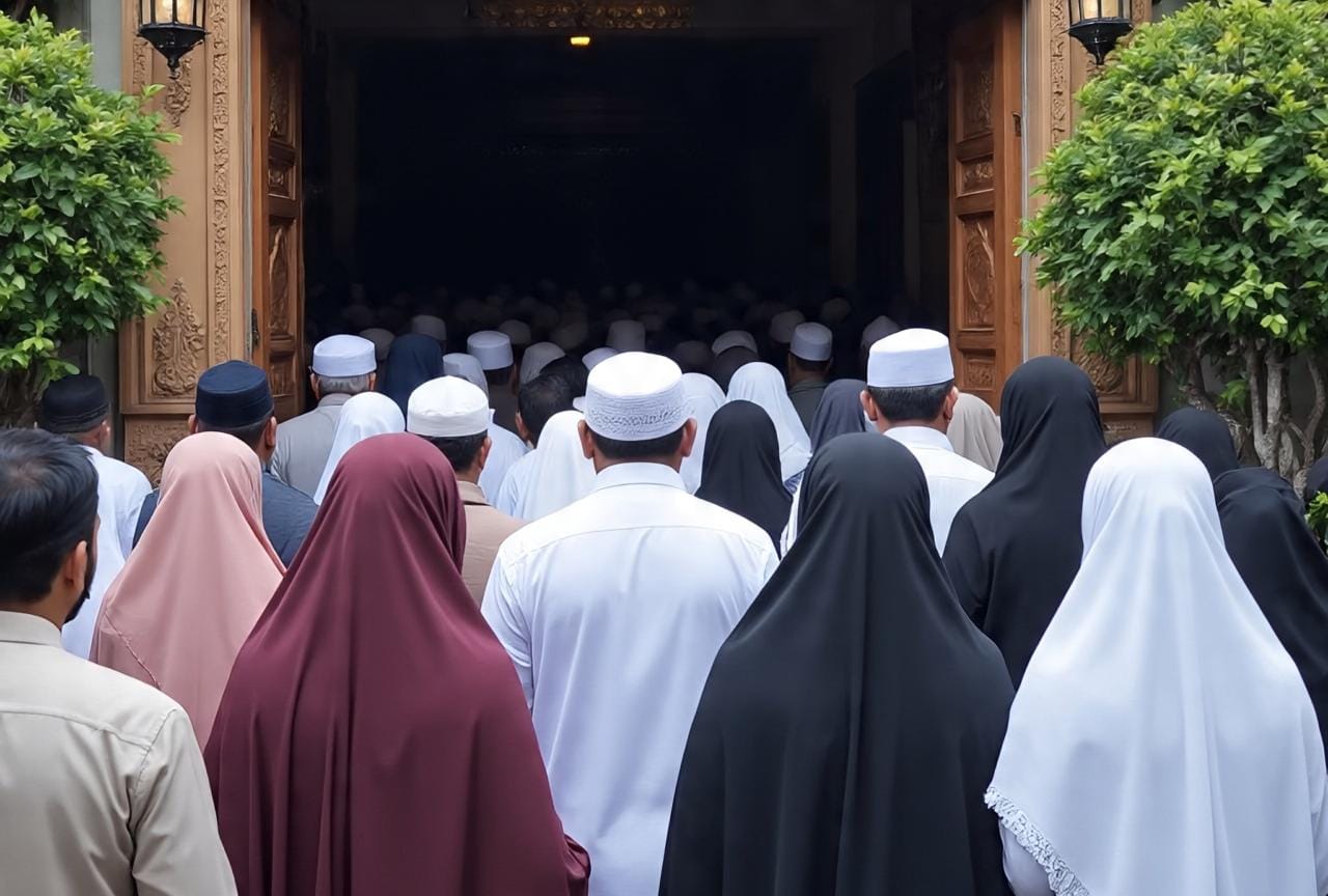 Foto ini hanya ilustrasi yang menggambarkan semangat menunaikan fardhu kifayah melayat ke rumah duka