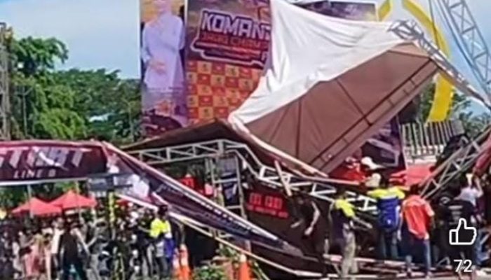 Drama di Komando Cup! Panggung Utama Ambruk, Penonton Lari Kocar-Kacir!
