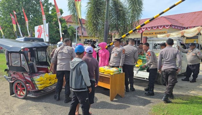 Belanja Hemat Gak Pake Ribet! GPM Polsek Marisa Diserbu Warga